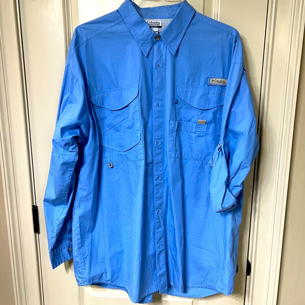Columbia PFG men’s blue shirt XL NWOT